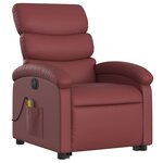 vidaXL Fauteuil inclinable de massage électrique rouge bordeaux