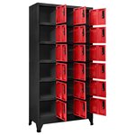 vidaXL Armoire à casiers Anthracite et rouge 90x40x180 cm Acier