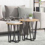 vidaXL Ensemble de tables d'appoint 2 Pièces Chêne artisanal et noir