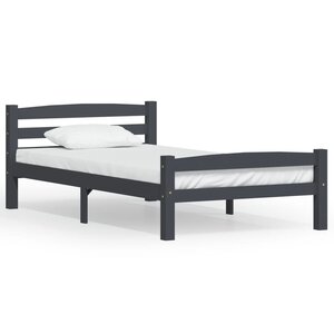 vidaXL Cadre de lit sans matelas gris foncé pin massif 100x200 cm