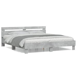 vidaXL Cadre de lit sans matelas gris béton 180x200 cm