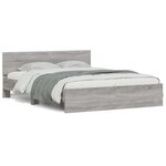vidaXL Cadre de lit avec LED sans matelas sonoma gris 160x200 cm