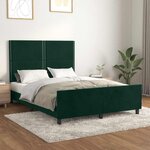 vidaXL Cadre de lit sans matelas vert foncé 140x190 cm velours