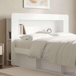 vidaXL Cabinet de Tête de Lit avec stockage Blanc Bois d’ingénierie