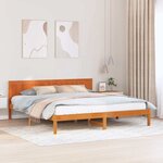 vidaXL Cadre de lit Marron 200 x 200 cm Bois de pin massif