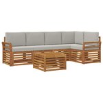 vidaXL Ensemble de canapés d'extérieur 6 pc Gris Naturel et Clair