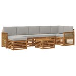 vidaXL Ensemble de canapés d'extérieur 7 pc Naturel et gris clair