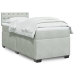 vidaXL Sommier à lattes de lit et matelas Gris clair 90x190 cm Velours