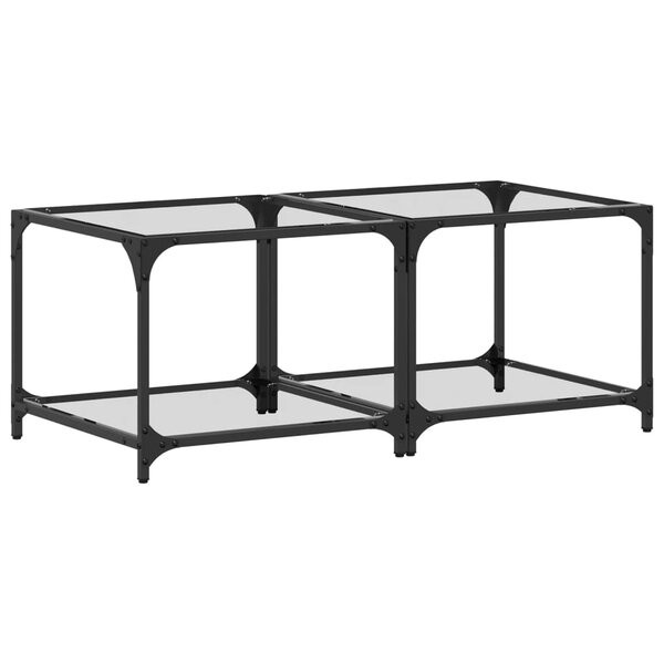 vidaXL Tables basses avec dessus en verre transparent 2 Pièces acier