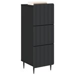vidaXL Armoire à tiroirs Noir 33 x 34 5 x 92 cm Bois d'ingénierie