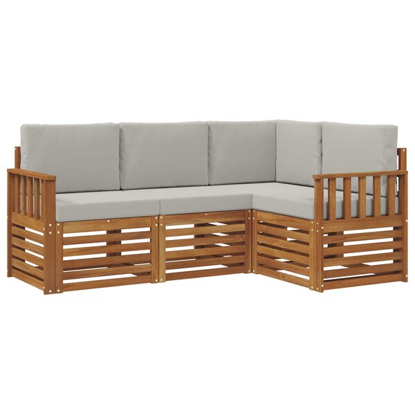 vidaXL Ensembles de canapés avec coussin 4 Pièces Gris Naturel et Clair