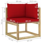 Vidaxl salon de jardin 7 pièces avec coussins bois de pin imprégné
