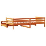 vidaXL Lit de jour avec gigogne et tiroirs sans matelas 90x190 cm