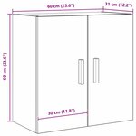 vidaXL Meuble mural Chêne noir 60 x 30 x 60 cm Bois d'ingénierie