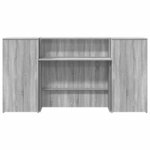 vidaXL Bureau de réception sonoma gris 200x50x103 5 cm bois ingénierie
