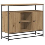 vidaXL Buffet Artisan Chêne 100x35x80 cm Bois composite et Acier