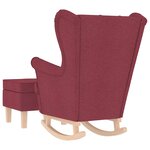 vidaXL Chaise à bascule avec repose-pied Rouge bordeaux Tissu