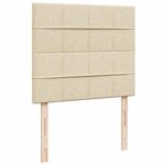 vidaXL Sommier à lattes de lit avec matelas crème 120x190 cm tissu