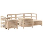 vidaXL Salon de jardin 7 Pièces bois de pin massif