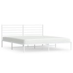 vidaXL Cadre de lit métal avec tête de lit blanc 180x200 cm