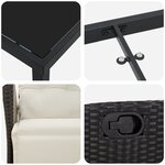 vidaXL Ensemble de jardin de 7 pièces en poly rattan noir