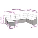 vidaXL Ensemble de Canapé de Jardin de 8 pièces avec Coussins Noir Rattan Poly