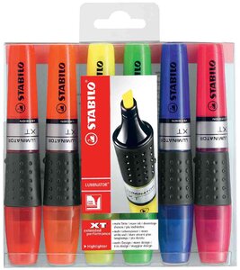 Pochette de 6 Surligneurs LUMINATOR Niveau Visible Pte Biseautée STABILO