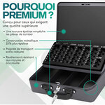 ACROPAQ Caisse monnaie Professionnelle 30x25x9cm- Coffret Monnaie Acier- Monnayeur  2 clés  Compartiments à monnaie- Poignée Robuste