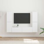 vidaXL Ensemble meuble TV 6 Pièces Blanc Bois d'ingénierie