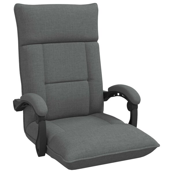 vidaXL Fauteuil de sol ajustable Gris foncé Tissu
