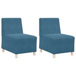 vidaXL Unité de Sofa Modulaire Sans Accoudoirs 2 Pièces Bleu