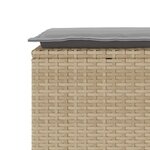 vidaXL Banc de jardin avec coussin beige 110x40x44 cm résine tressée