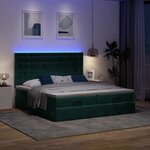 VidaXL Cadre de lit ottoman avec matelas vert foncé 180x200cm velours