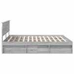 vidaXL Cadre de lit Gris Sonoma 200 x 200 cm Bois d'ingénierie