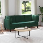 vidaXL Ensemble de meubles pour le salon 3 Pièces Vert foncé Velours