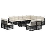 vidaXL Ensemble de canapé de jardin 13 pc Noir polyrotin