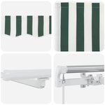 Auvent Rétractable Manuel vidaXL avec LED Vert et Blanc 300x250 cm