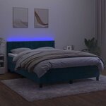 vidaXL Sommier à lattes de lit avec matelas LED Bleu foncé 140x190 cm