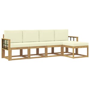 vidaXL Ensemble de canapés d'extérieur 5 Pièces Blanc et crème