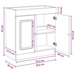 vidaXL Armoire sous évier de salle de bain Gris béton