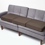 Coussin d'assise déhoussable pour canapé 3 places en suédine  Chocolat - HOMESCAPES