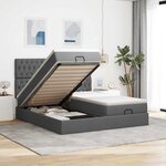 VidaXL Cadre de lit ottoman avec matelas gris foncé 160x200cm tissu