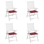 vidaXL Coussins de chaise de jardin lot de 4 rouge bordeaux 40x40x4 cm