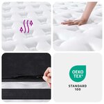 vidaXL Matelas à ressorts ensachés moyen 200x200 cm