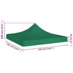 vidaXL Toit de tente de réception 3x3 m Vert 270 g/m²