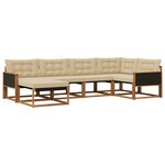 vidaXL Ensemble de canapés d'extérieur 6 pc Naturel et Beige