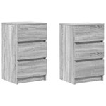 vidaXL Tables de chevet avec 3 tiroirs 2 Pièces sonoma gris 39x35x65 cm