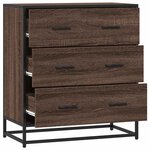 vidaXL Buffet chêne marron 68x35x76 cm bois d'ingénierie et métal