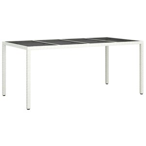 vidaXL Table de Jardin Blanc polyrotin