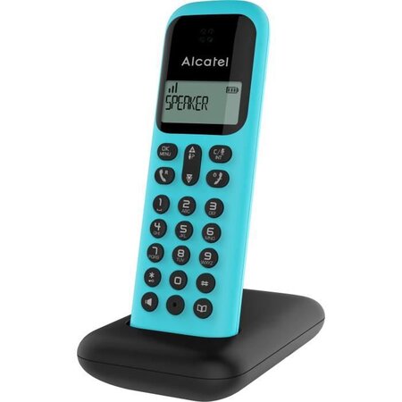 ALCATEL Téléphone fixe D285 SOLO Turquoise sans fil dect solo écoute amplifiée